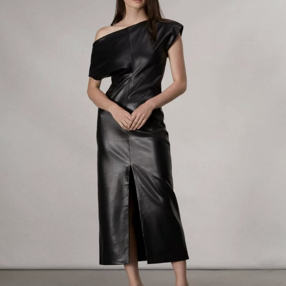 Rag & Bone Eleanor Faux Leather Dress Size 8 NWT